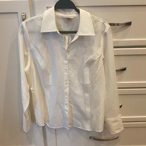dressbarn women’s career blouse white size M NWT